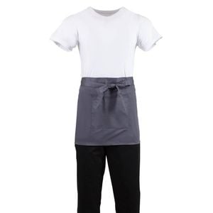 Whites Bistro Apron Polycotton Charcoal With Pocket 1000x700mm Commercial Kitchen Chef Uniform