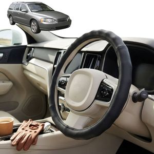 Australian Goose Steering Wheel Cover for Volvo V70 2000 - 2007 (Mk II, Mk II Facelift) Circle Black