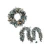 Jingle Jollys 2.7m Christmas Garland with Wreath Set LED Lights Snowy Xmas Decor