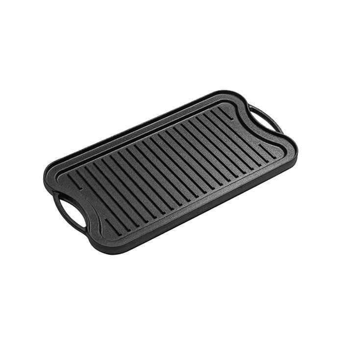 SOGA 50.8cm Cast Iron Ridged Griddle Hot Plate Grill Pan