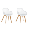 Design Square Set Of 2 Amira Kitchen Dining Chairs W/ Arms - White/Oak