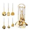 Catzon 7 Pcs Stainless Steel Kitchen Utensils for Cooking with Hanging Shelf-WhiteB