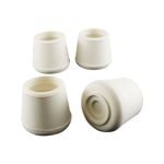 Surface Gard 22mm White Round External Rubber Chair Tips - 4 Pack