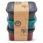 3PK Lock & Lock Eco Rectangle Airtight Food Container Set