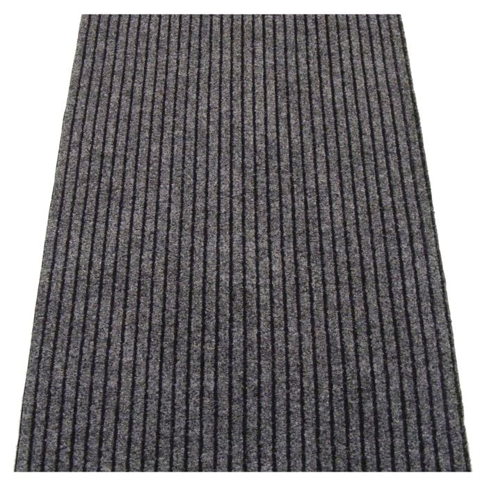 Ideal DIY Grey Dallas Wide Ribbed Carpet Runner - Linear Metre
