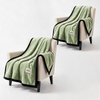 SOGA 2 Pack Matcha Green Flannel Polyester Throw Blanket 200x230cm