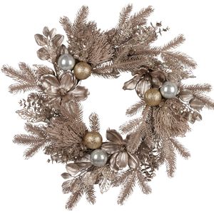 Christabelle Champagne Glitter Christmas Wreath - 61cm