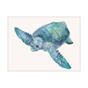 Artey | Blue Great Sea Turtle II - Stretched Canvas - Stretched Canvas - 90 x 120cm