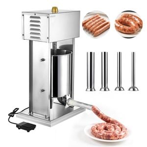 VEVOR Manual Sausage Stuffer 10L Dual-Speed Stainless Steel with 5 Tubes for Commercial Use