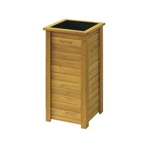 Vegtrug 380 x 380 x 820mm Tall Wooden Planter Square - Natural