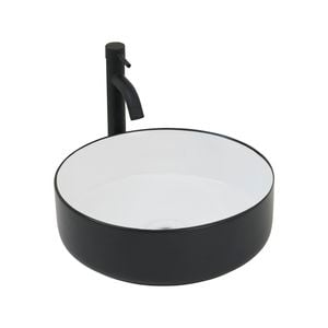 CIBO Black White Round Thin Edge Ceramic Basin