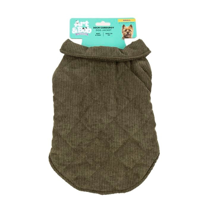 Art & Bob 30cm Moss Small Corduroy Dog Jacket