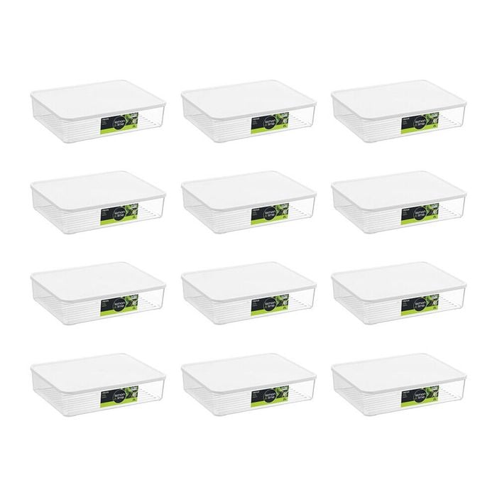 12PK Lemon & Lime Fridge Food Storer Container 2L 24x18x5.6cm