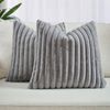 Gioia Casa Faux Fur Cushion Covers - Grey, 45cm x 45cm (Pack of 2)
