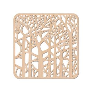 Nord Deco Wooden Coaster Kitchen Decor 10x10cm - Forest