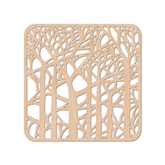 Nord Deco Wooden Coaster Kitchen Decor 10x10cm - Forest