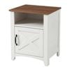 Levede Bedside Table With Storage Farmhouse Style White