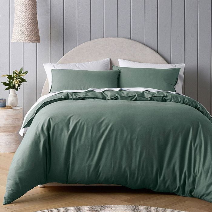 Bianca Riviera Green Quilt Cover Set Single