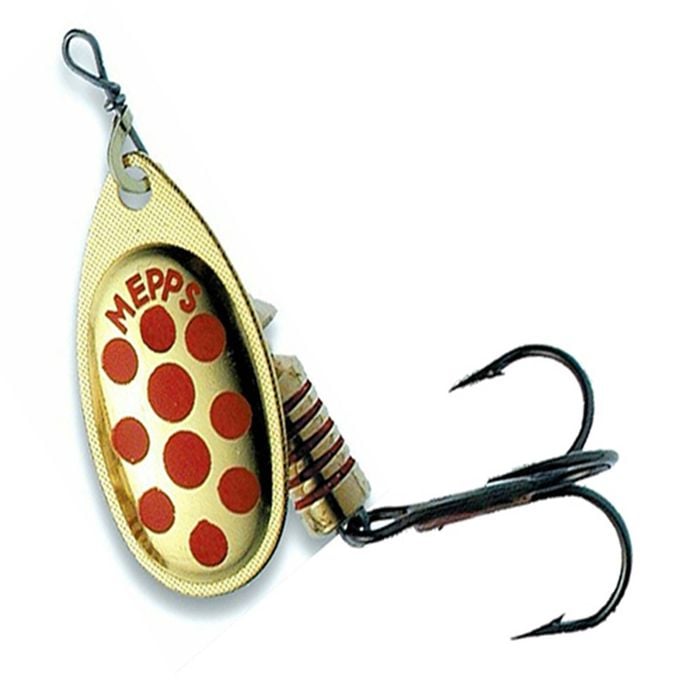 Mepps Lures Aglia Decorees Gold Red Dots - Size 3| 6.5g