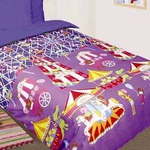 Happy Kids Glow in the Dark Quilt Cover Set Funfair Blue Double