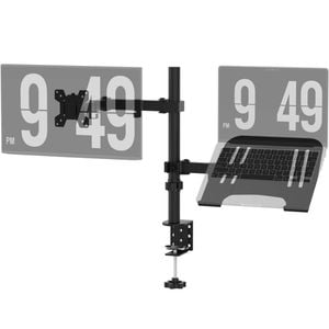 Advwin Height Adjustable Monitor and Laptop Mount Stand Dual Monitor Arm with Laptop Stand Fits Monitor 13-32'' and Laptop 17''