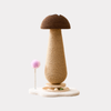 Mushroom Cat Scratch Post with Toy Ball Track - Brown
