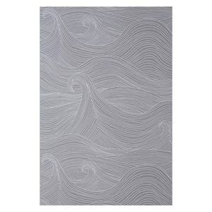 Wallpaper Trader Sea Scape Wallpaper Roll 10.05m X 52cm, White On Grey