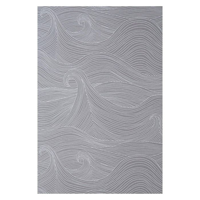 Wallpaper Trader Sea Scape Wallpaper Roll 10.05m X 52cm, White On Grey