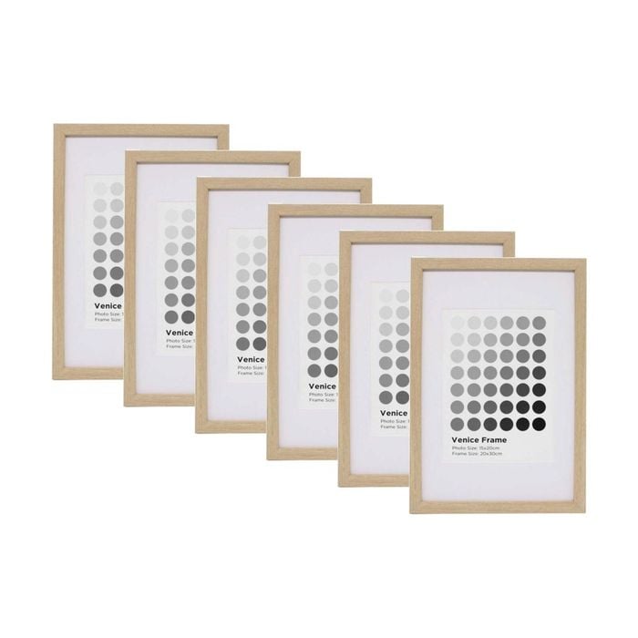 6PK Braz Venice Image Photo Document Display Frame 20x30cm Beech