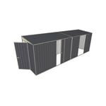 Build-a-Shed 1.5 x 6 x 2m Sliding Door Tunnel Shed with 3 Sliding Side Doors - Grey
