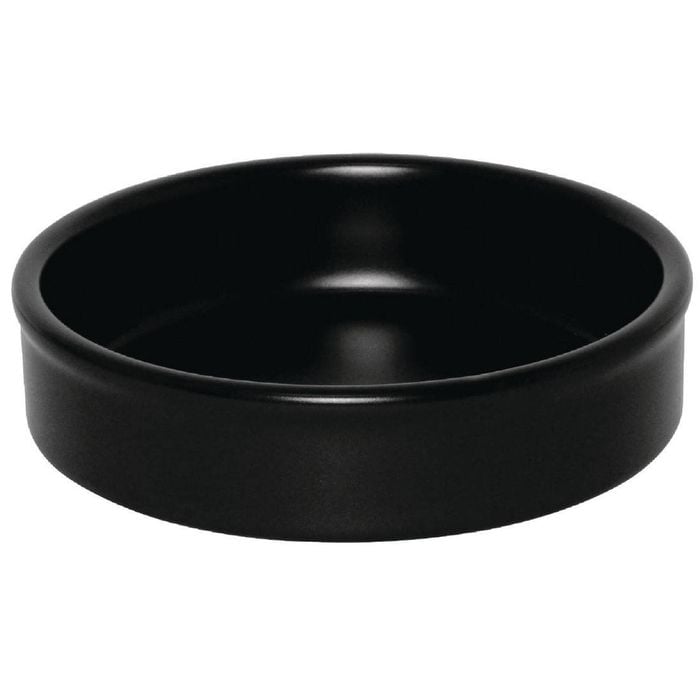 Olympia Tapas Stacking Dishes Matt Black 102mm Pack of 6