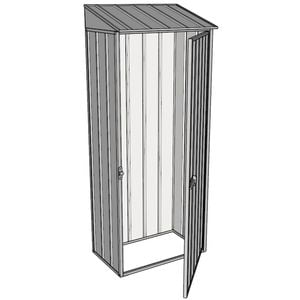 Build-a-Shed 0.4 x 0.8m Single Hinged Door Garden Locker - Zinc