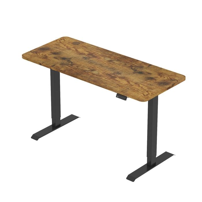 Ufurniture Electric Standing Desk 120cm Splice Board Walnut Table Top+ Black Frame