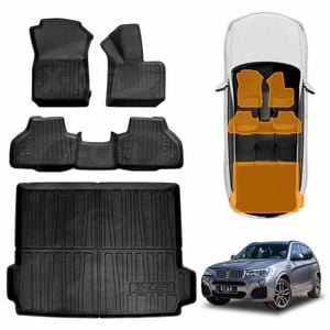 3D Floor Mats Boot Liner for BMW X3 2011-2017 F25 Series All Weather Heavy Duty Cargo Car Trunk Luggage Tray