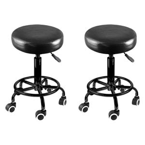 Levede 2pc Black Stand Adjustable Height Salon Bar Stool - Black