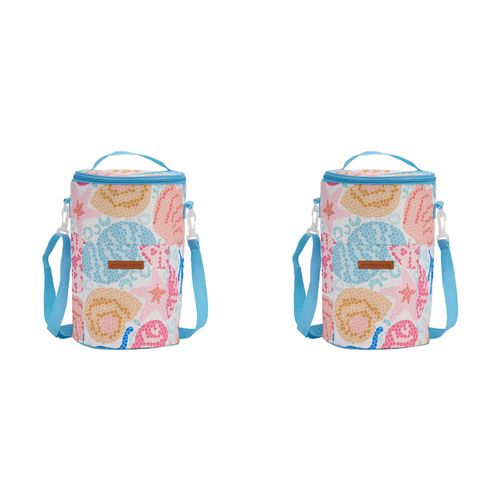 2PK Annabel Trends 33cm Insulated Picnic Cooler Bag Tall Barrel