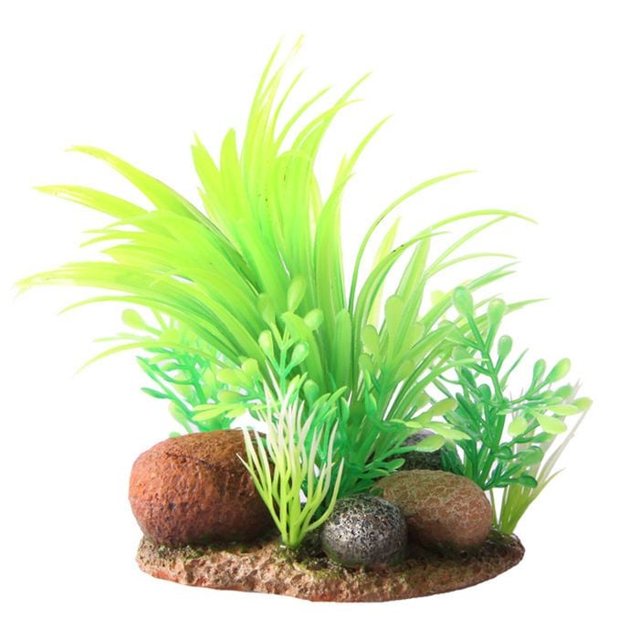 Aqua One Bettascape Dracaena Rock Garden Green Plastic Plant (28172)