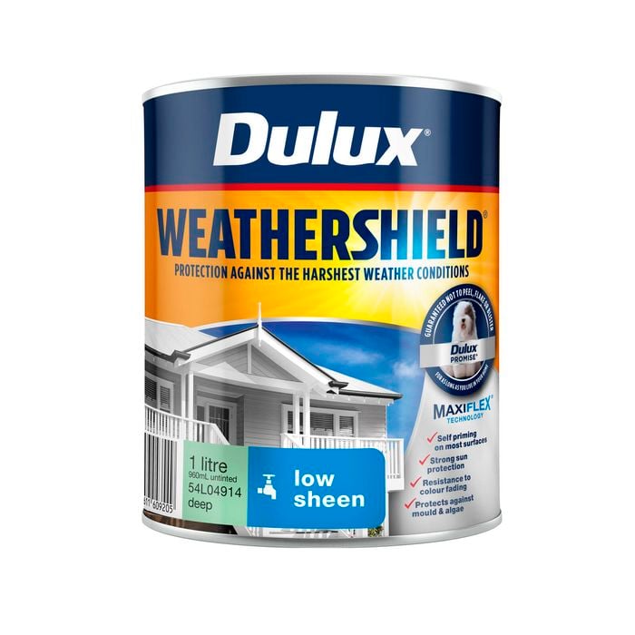 Dulux 1L Deep Low Sheen Weathershield Exterior Paint