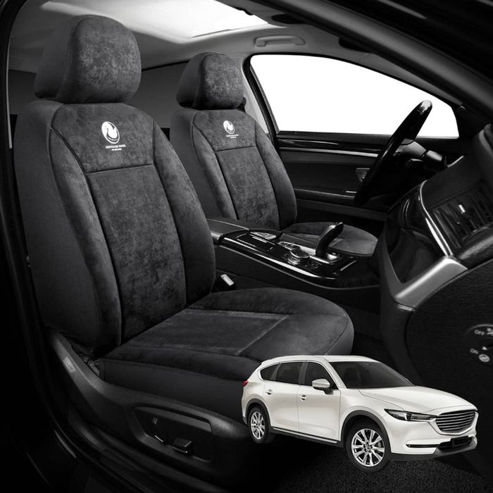 Australian Goose Edition Front Seat Covers for Mazda CX-8 2018 - Current (KG) - Suede, Universal Fit - Black