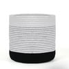 Yarra Textiles Multi-purpose Cotton storage basket B&W (25 Cm X 25 Cm X 25 Cm) White-Black