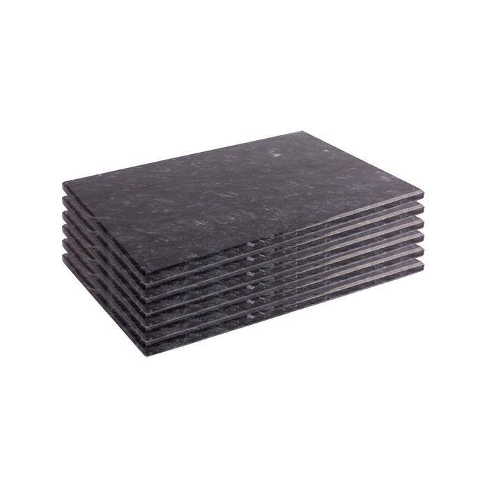 Argon Tableware Marble Chopping Board - 30 X 20cm 6x Black Rectangular Cutting Board Solid Worktop Protector Mat Serving Platter