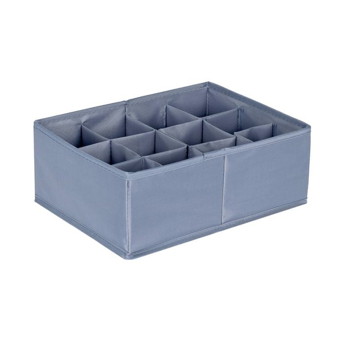 All Set Grey 12 Compartment Wardrobe Drawer Organiser