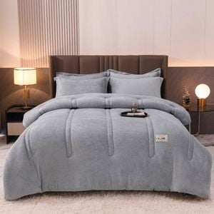 Cottonmore Large Warm Winter Ultra Soft Plush Blanket Quilt 200x230cm Grey