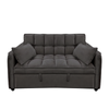 Sarantino Quincy Tufted 2-Seater Velvet Sofa Bed - Dark Grey