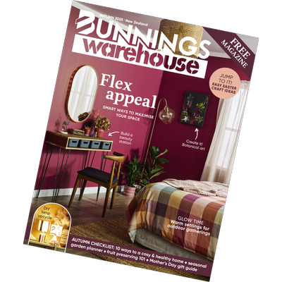 Tilted front cover of the NZ Bunnings magazine Autumn 2025