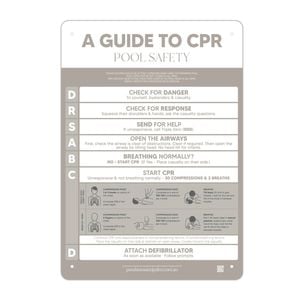 Designer Pool CPR Safety Sign Fawn