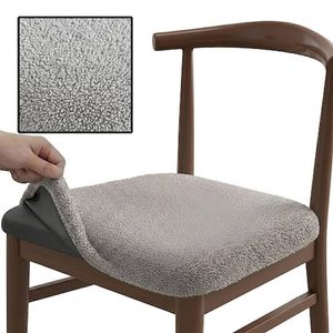 Anyseat Chair Cover Grey Fur Stretch Seat Cover For Home Dinning Kitchen Washable Removable
