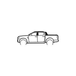 Ignite Laser Ford Ranger 2023 Silhouette Metal Wall Art Coated Black 47inch/120cm