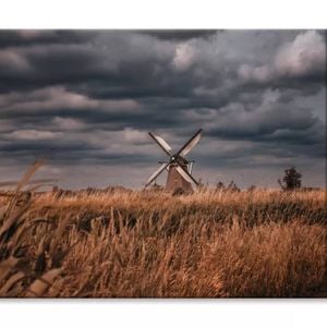 Old Windmills & Sunset Netherland  Print 100% Australian Made 120 x 90cm  (Stretched)