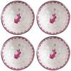 4PK LVD Natural Coconut Round Dish Bowl 13x6cm - Rabbit Pink